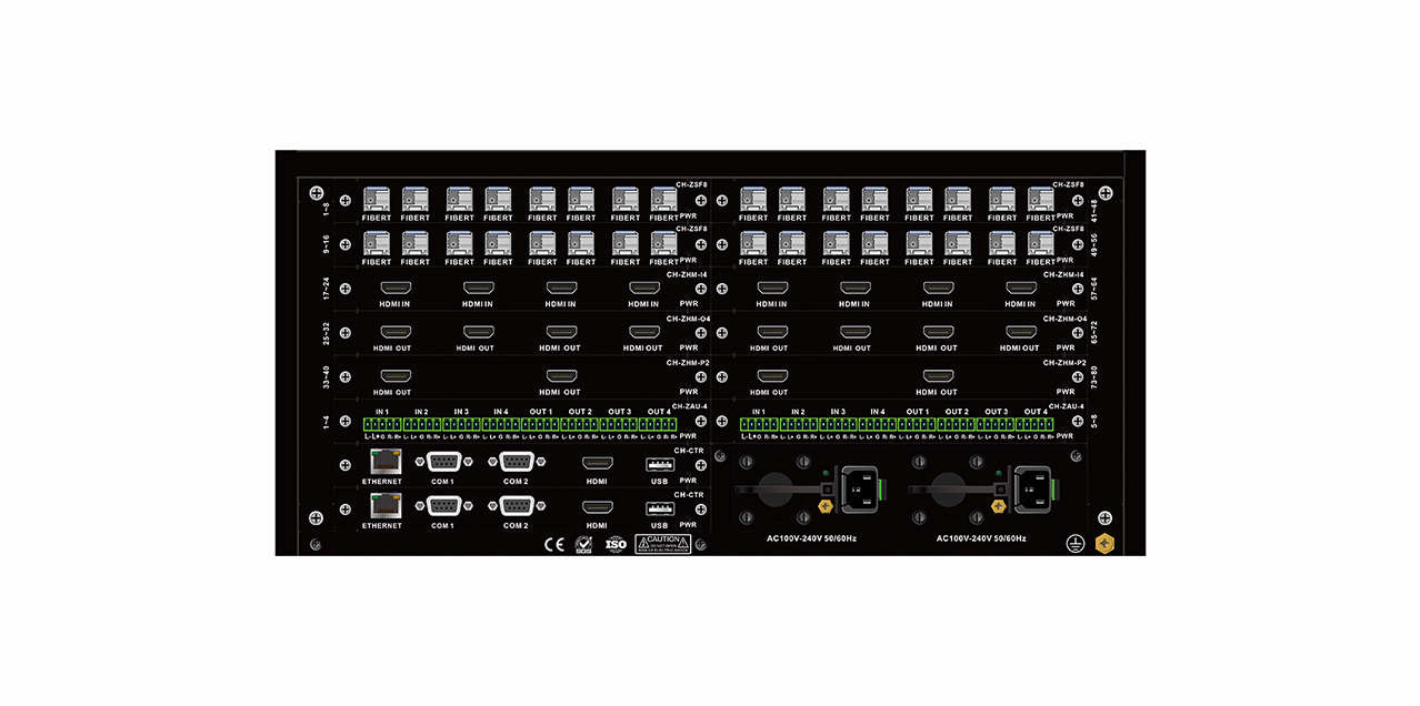 Fiber optic KVM seat host (80 channels)
