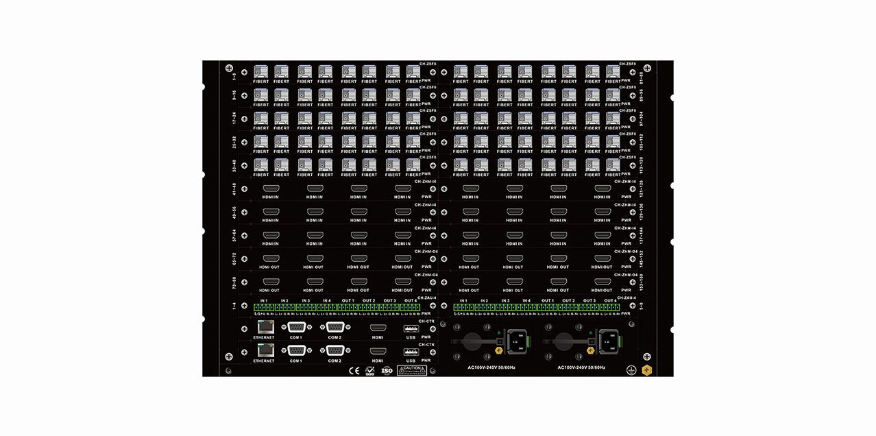 Fiber optic KVM seat host (160 channels)